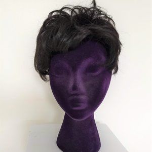 vintage 90s but NWOT short black hairpiece wig NIB